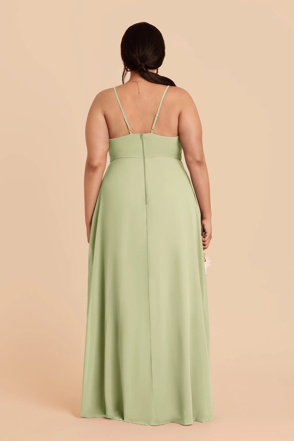 Margot Pale Pistachio back view bridesmaid dress