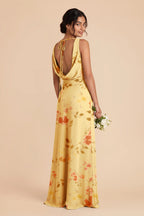 Odette Pale Yellow Rococo Floral alternate view 1 bridesmaid dress