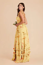 Daphne Pale Yellow Rococo Floral alternate view 2 bridesmaid dress