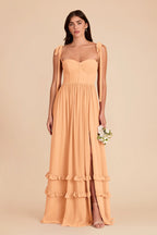 Daphne Peach front view bridesmaid dress