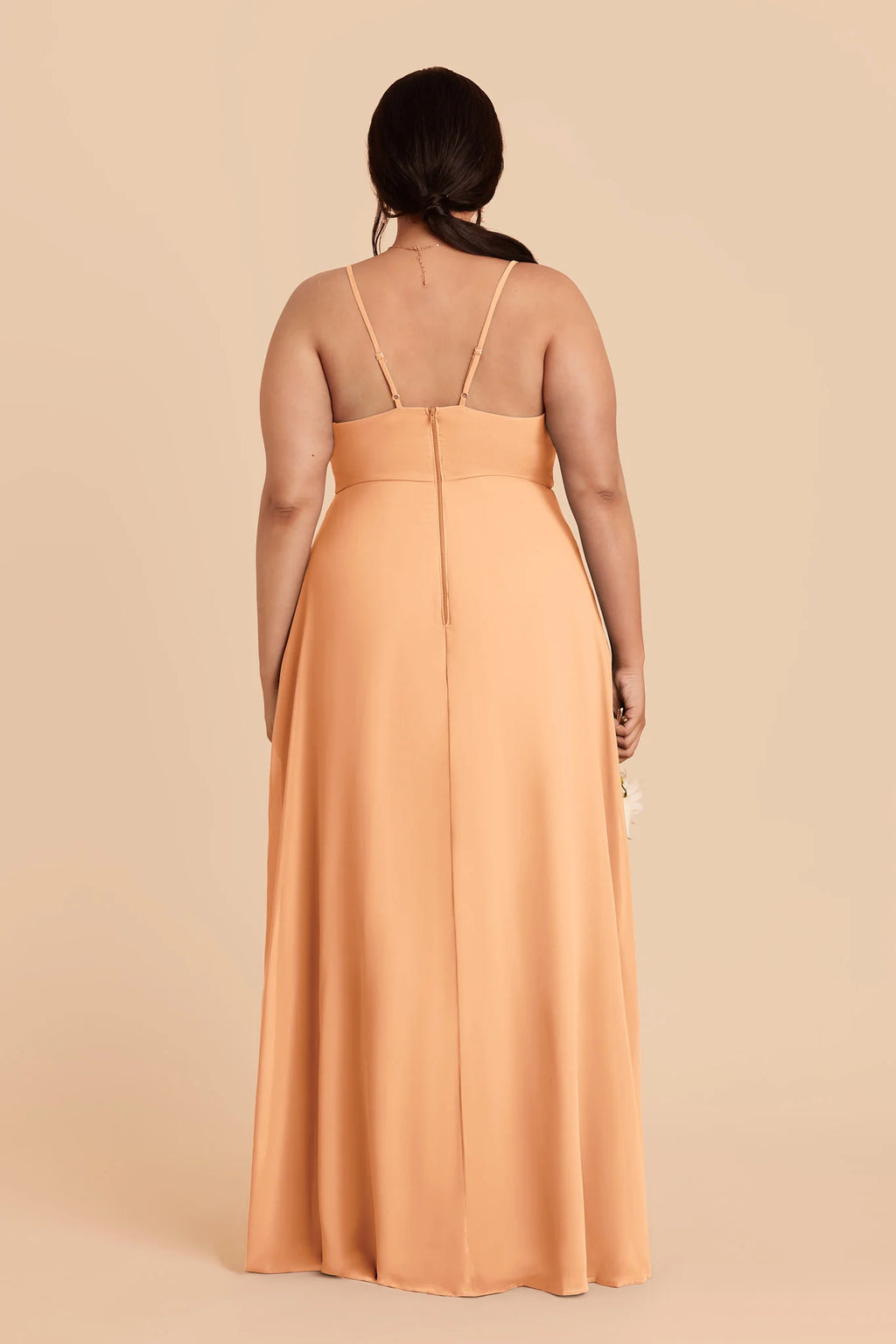 Margot Peach back view bridesmaid dress