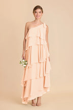 Marisol Peach Cream front view bridesmaid dress