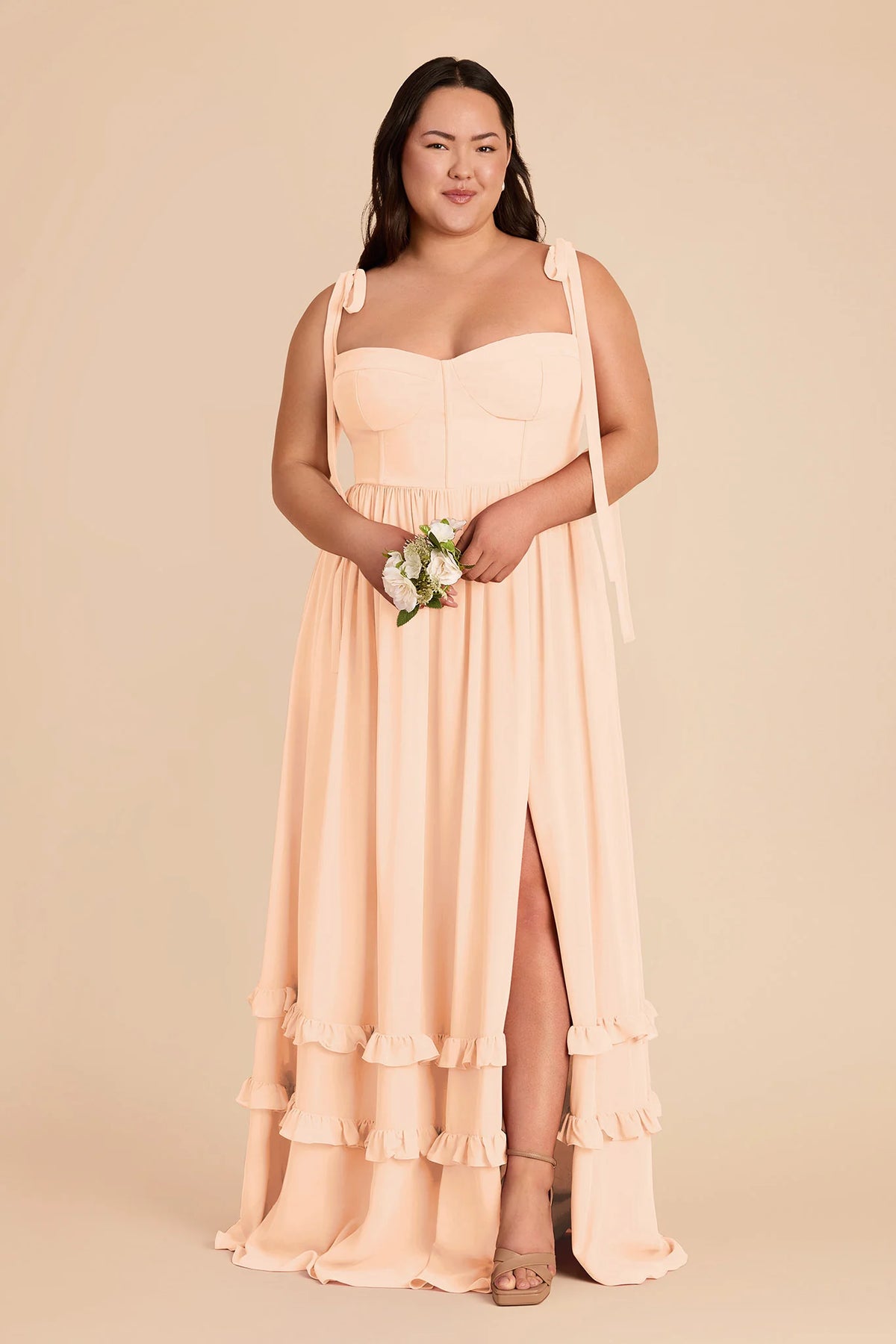 Daphne Peach Cream alternate view 1 bridesmaid dress