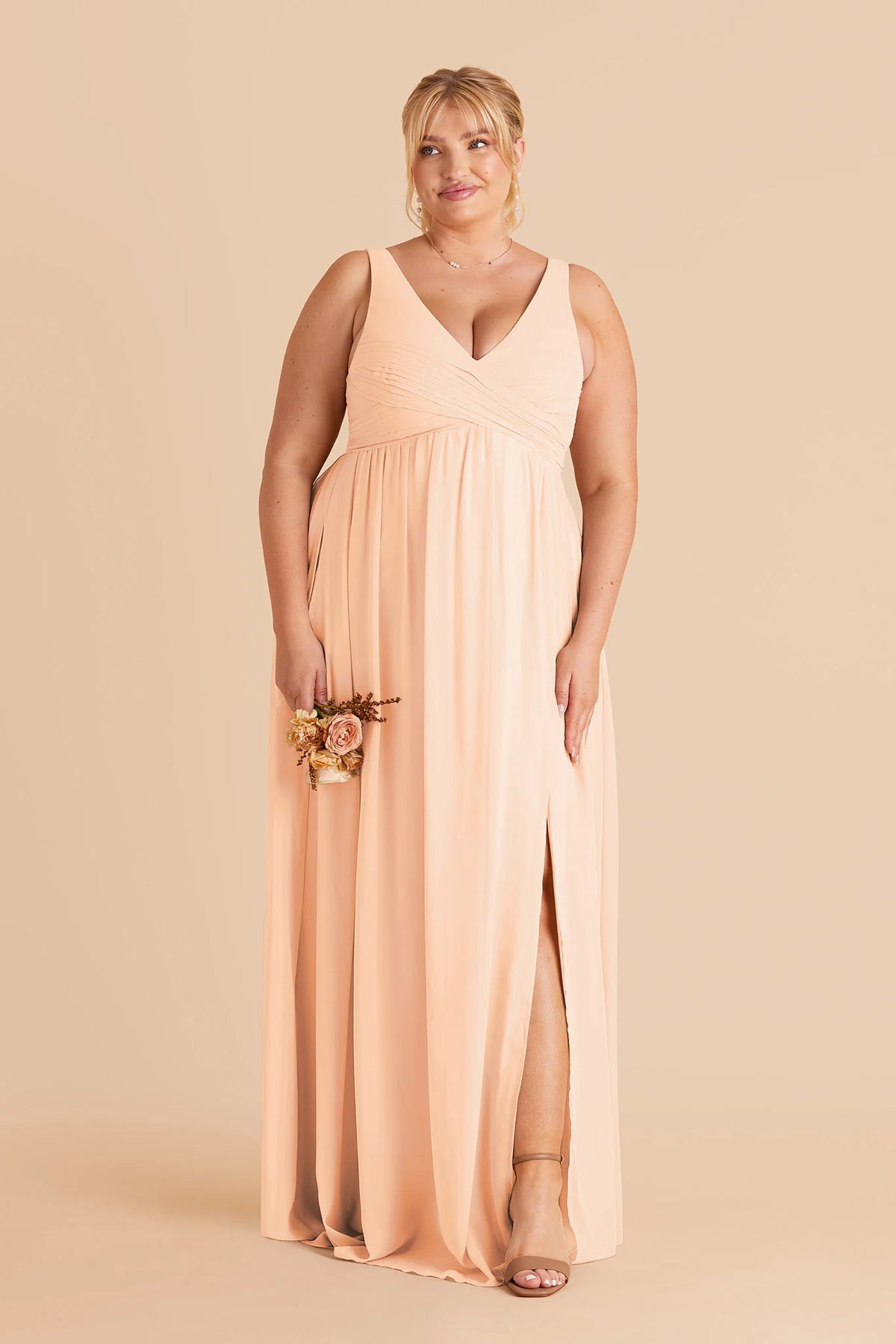 Annelise Peach Cream alternate view 1 bridesmaid dress