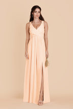 Annelise Peach Cream front view bridesmaid dress