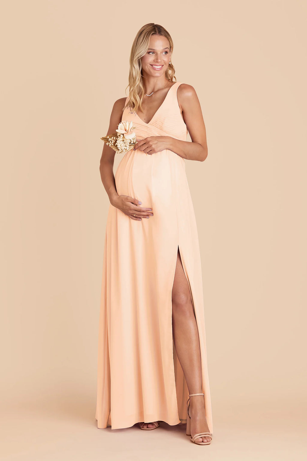 Annelise Peach Cream alternate view 5 bridesmaid dress