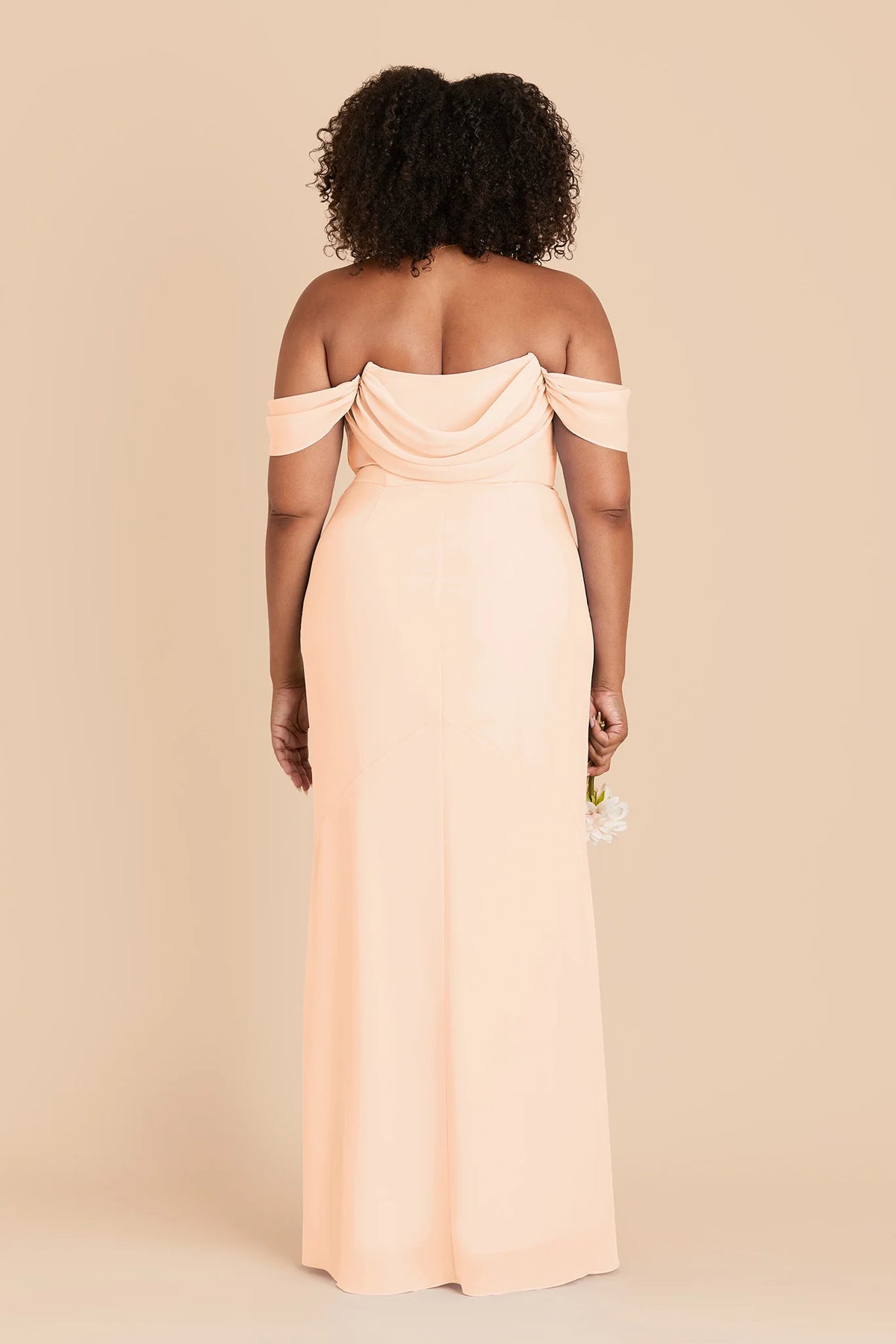 Odessa Peach Cream back view bridesmaid dress
