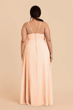 Margot Peach Cream back view bridesmaid dress