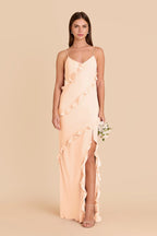 Vivienne Peach Cream front view bridesmaid dress
