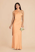 Ariadne Peach front view bridesmaid dress