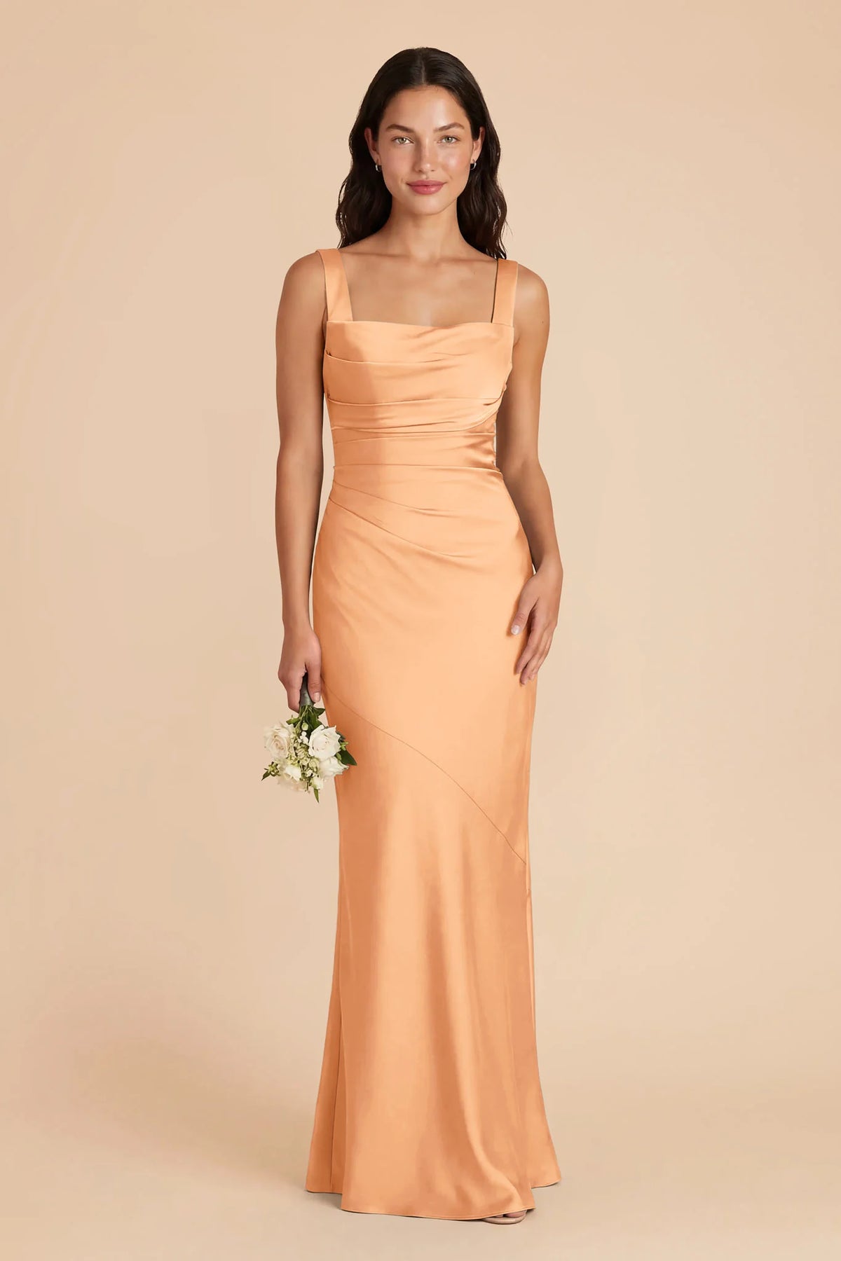 Colette Peach front view bridesmaid dress