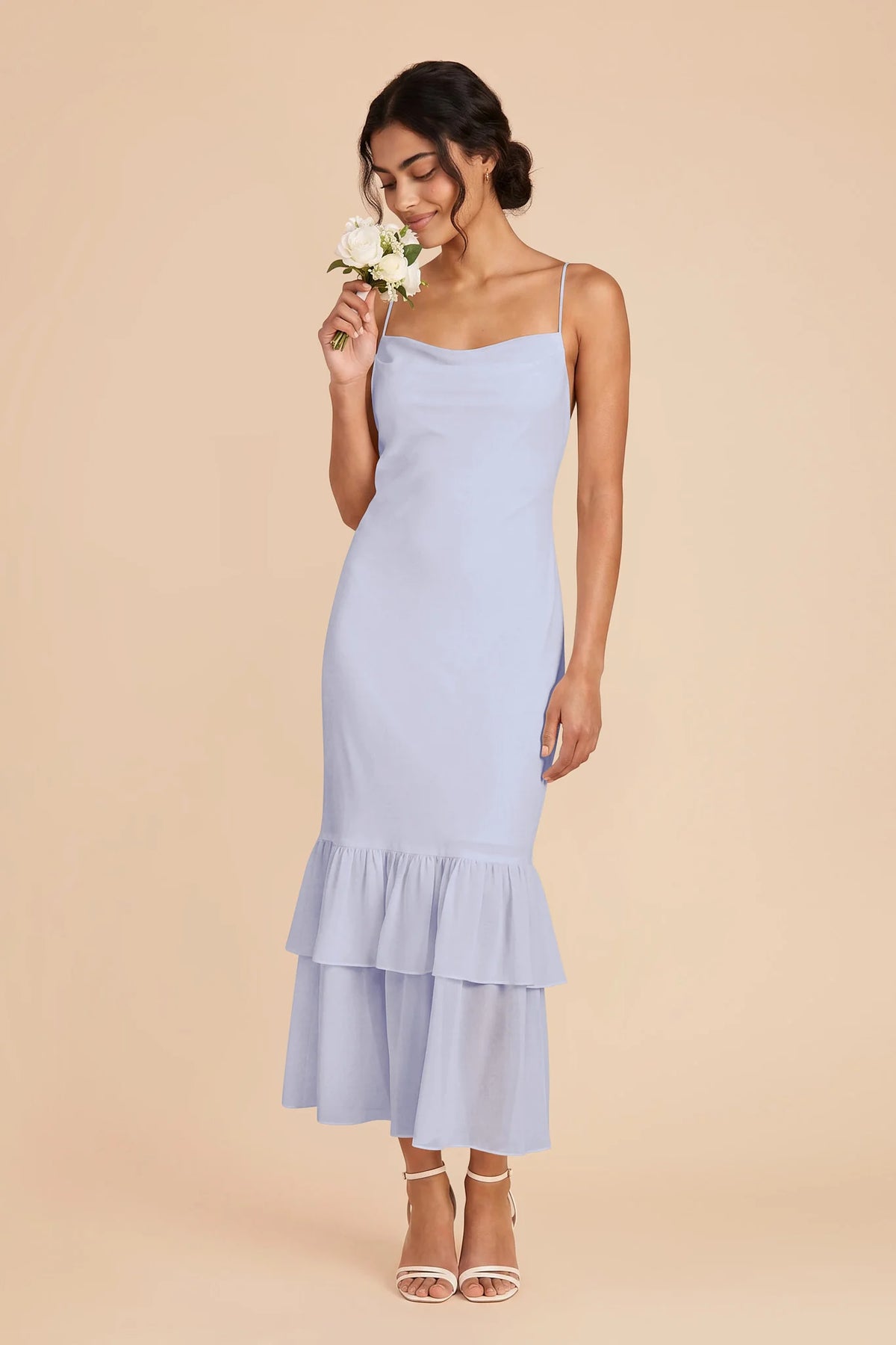 Liora Periwinkle Blue front view bridesmaid dress
