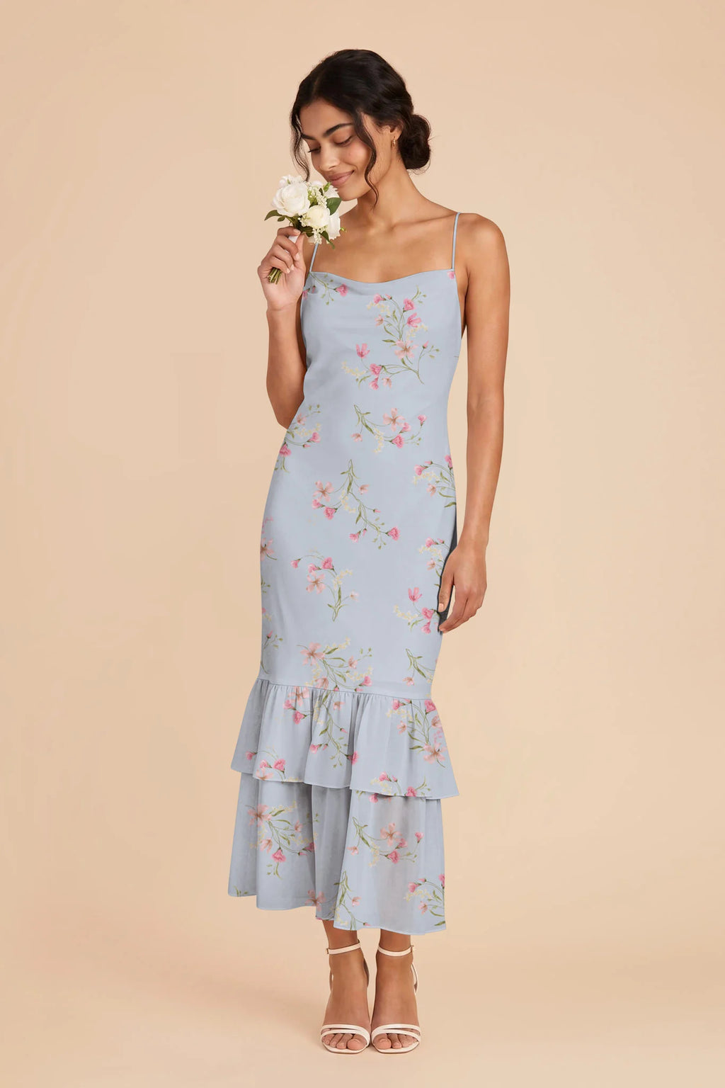 Liora Periwinkle Blue Le Fleur front view bridesmaid dress