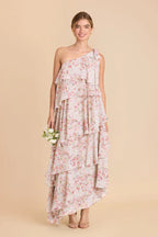 Marisol Pink Falling Petals front view bridesmaid dress