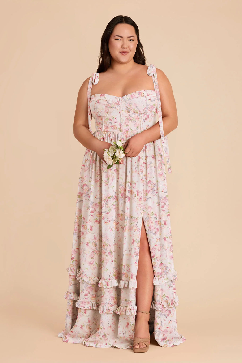 Daphne Pink Falling Petals alternate view 1 bridesmaid dress