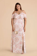 Genevieve Pink Falling Petals alternate view 1 bridesmaid dress