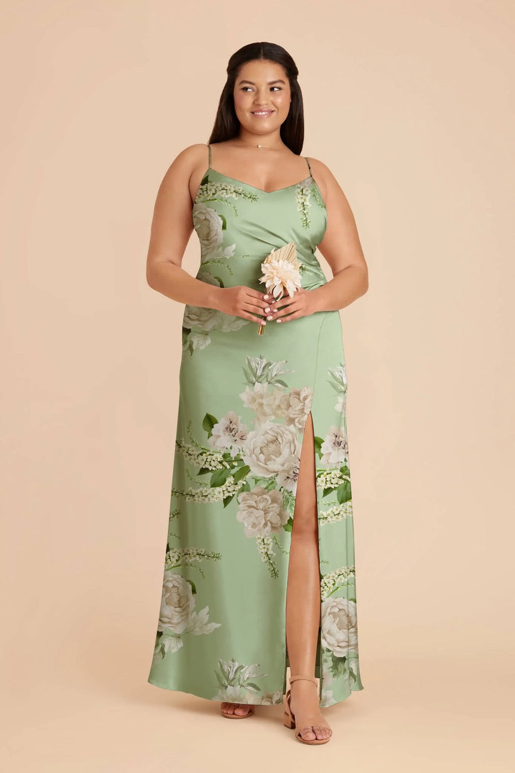 Elara Pistachio Garden Bloom alternate view 1 bridesmaid dress
