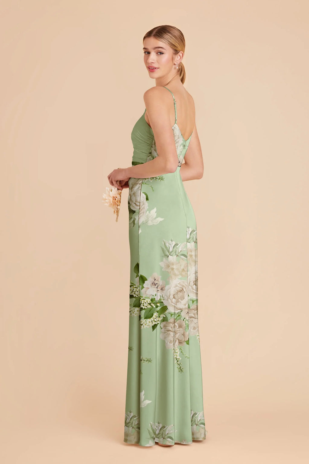 Elara Pistachio Garden Bloom alternate view 2 bridesmaid dress