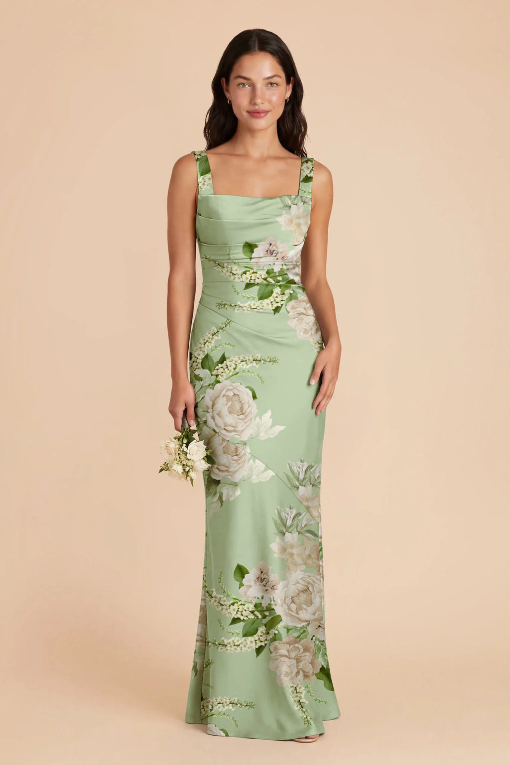 Colette Pistachio Garden Bloom front view bridesmaid dress