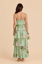 Calista Pistachio Garden Bloom back view bridesmaid dress