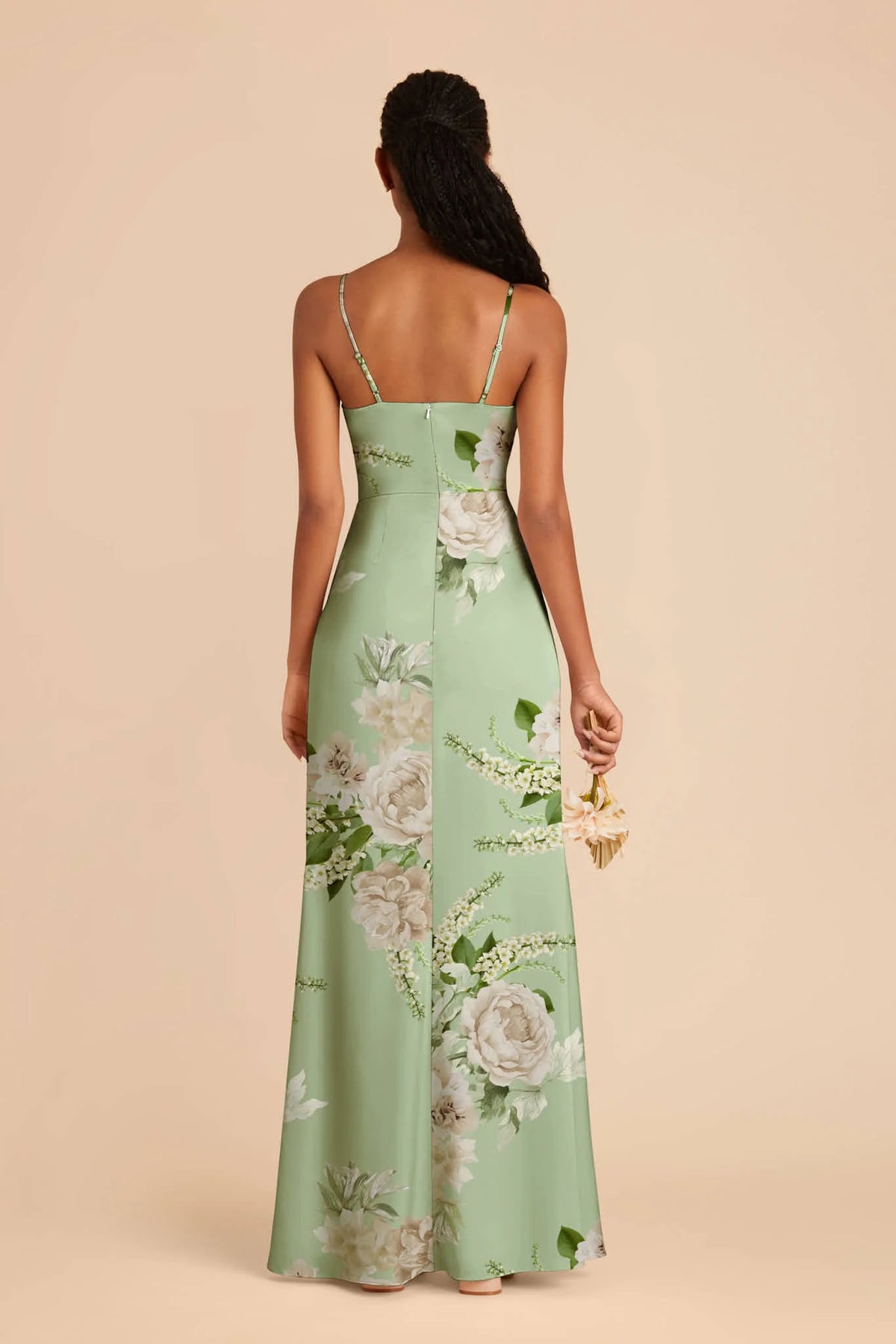 Sabine Pistachio Garden Bloom back view bridesmaid dress