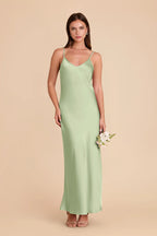 Amara Pistachio front view bridesmaid dress