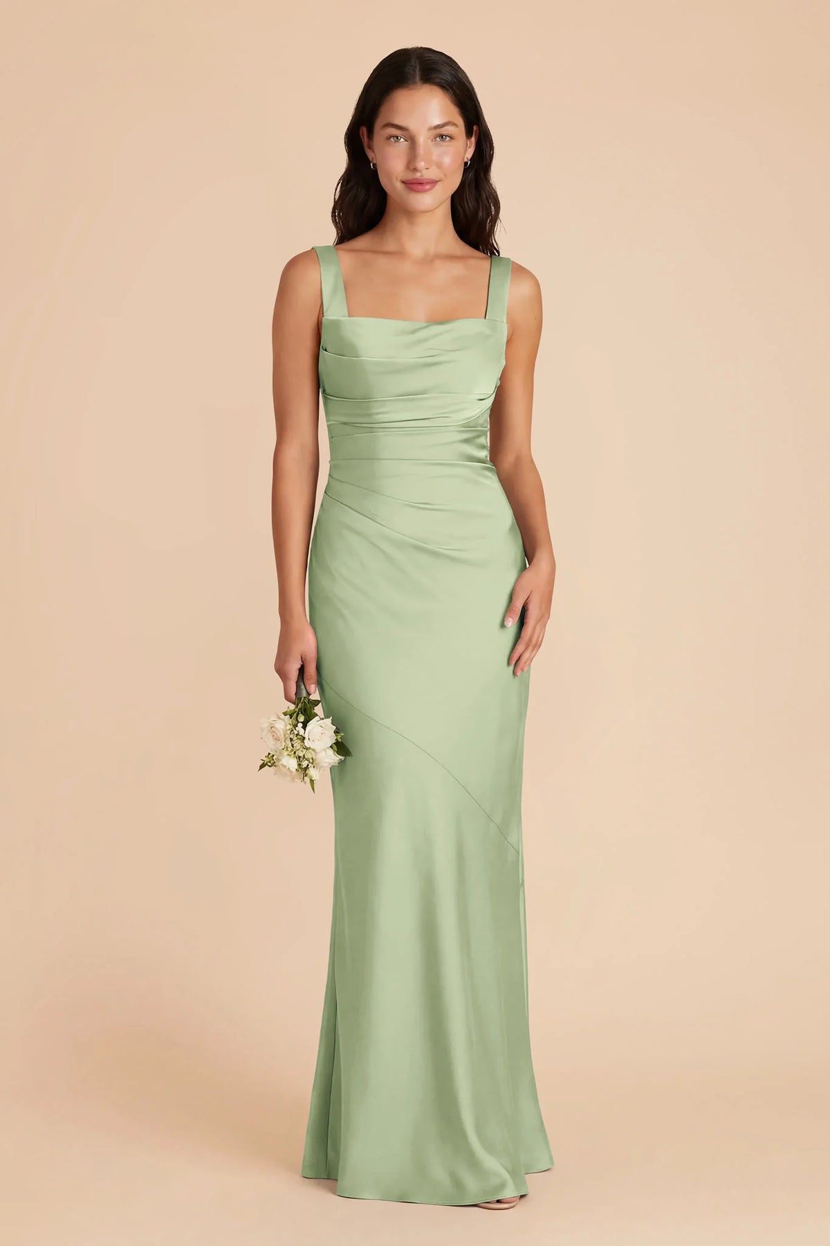 Colette Pistachio front view bridesmaid dress