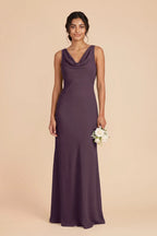 Odette Plum front view bridesmaid dress