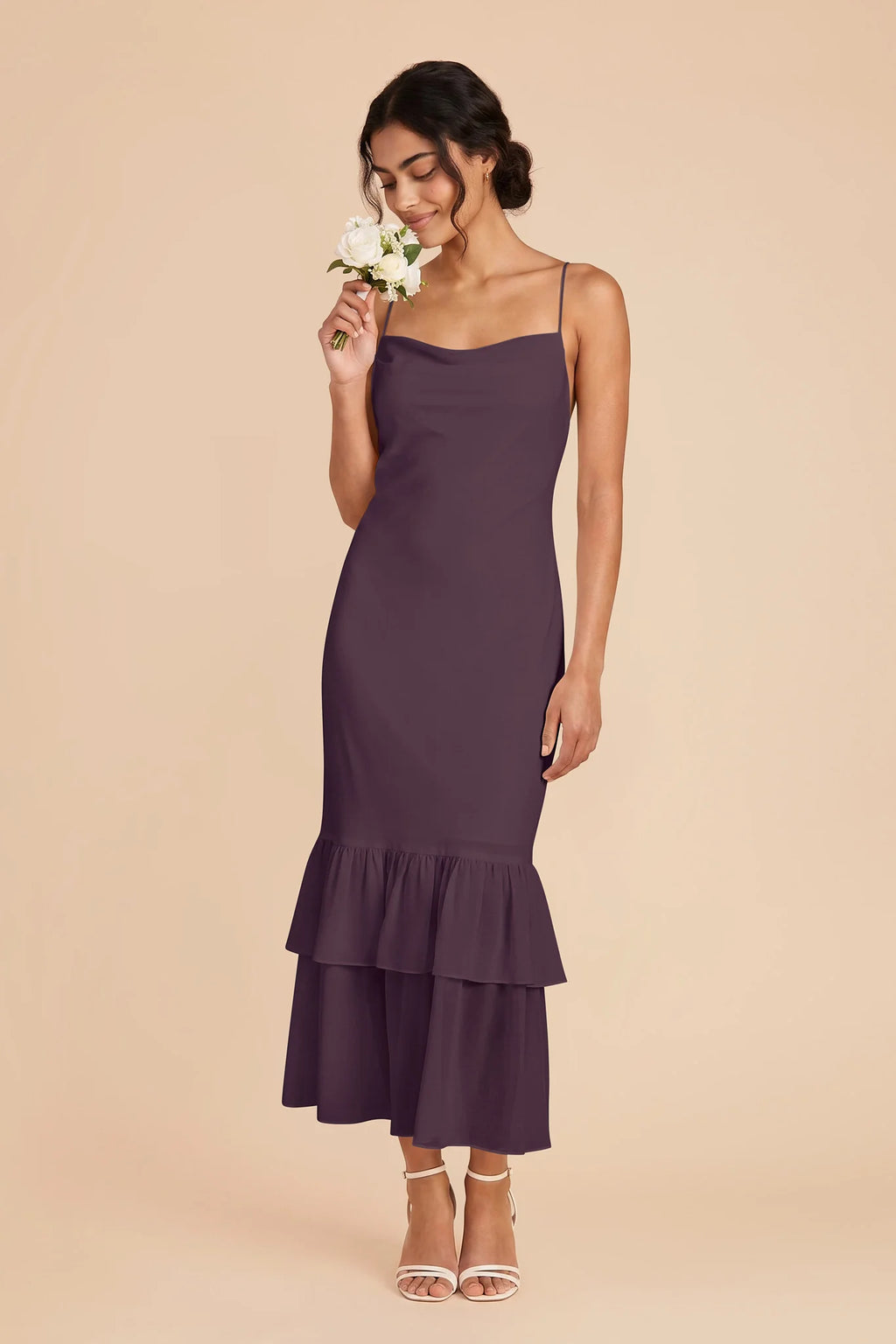 Liora Plum front view bridesmaid dress