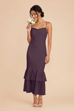 Liora Plum front view bridesmaid dress
