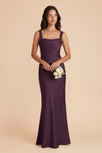 Colette Plum front view bridesmaid dress