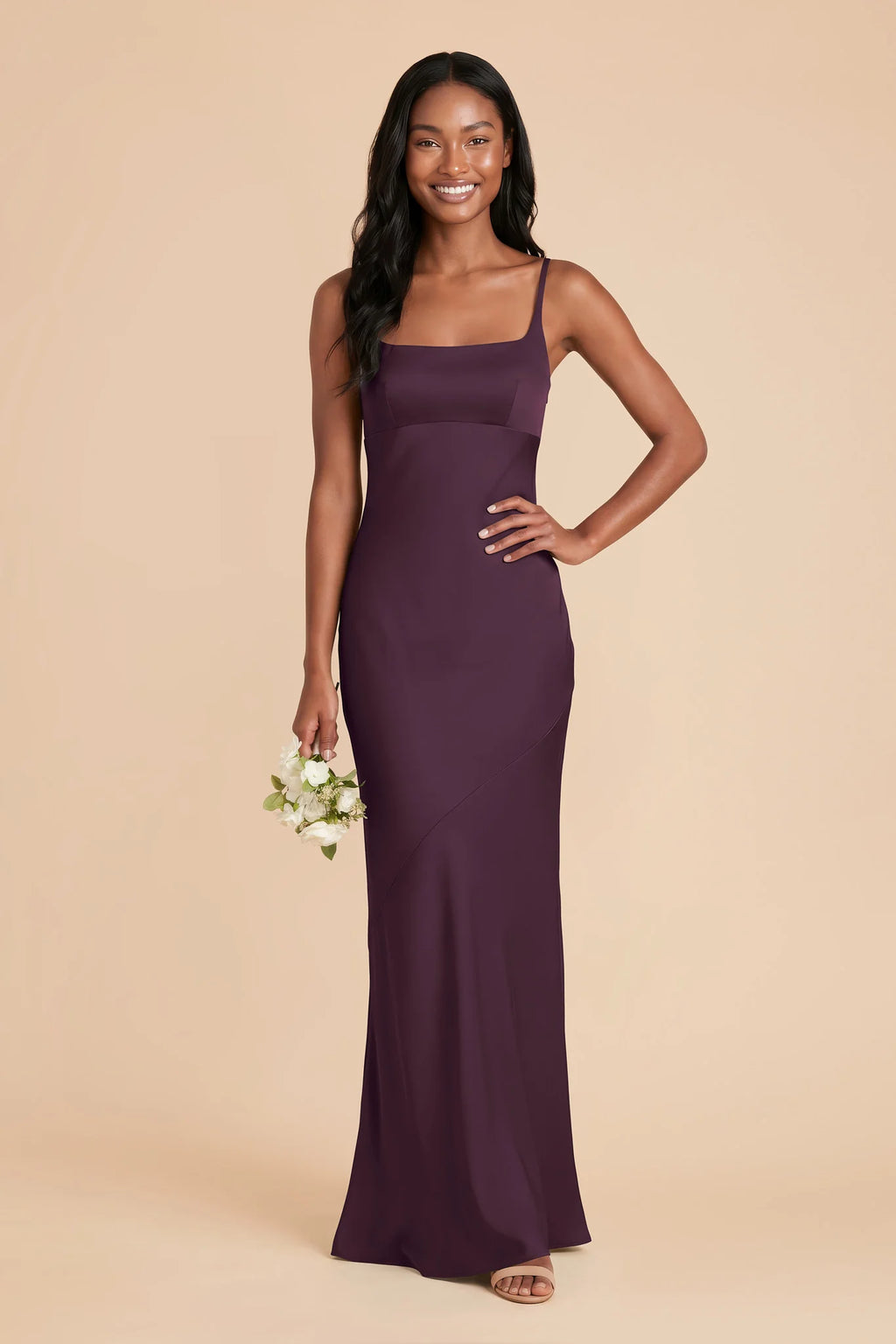 Noelle Plum front view bridesmaid dress
