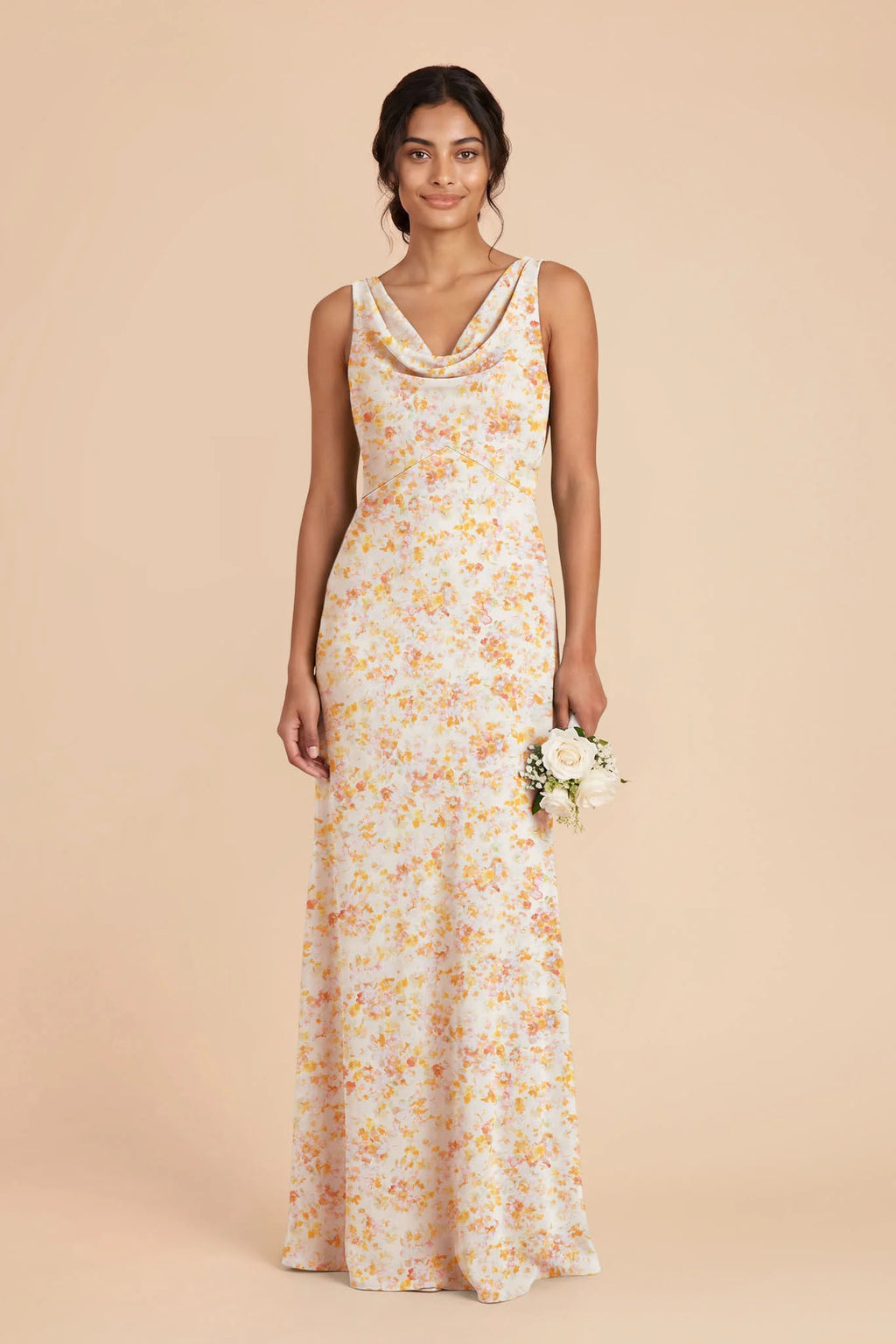 Odette Pressed Floral front view bridesmaid dress