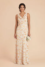 Odette Pressed Floral front view bridesmaid dress