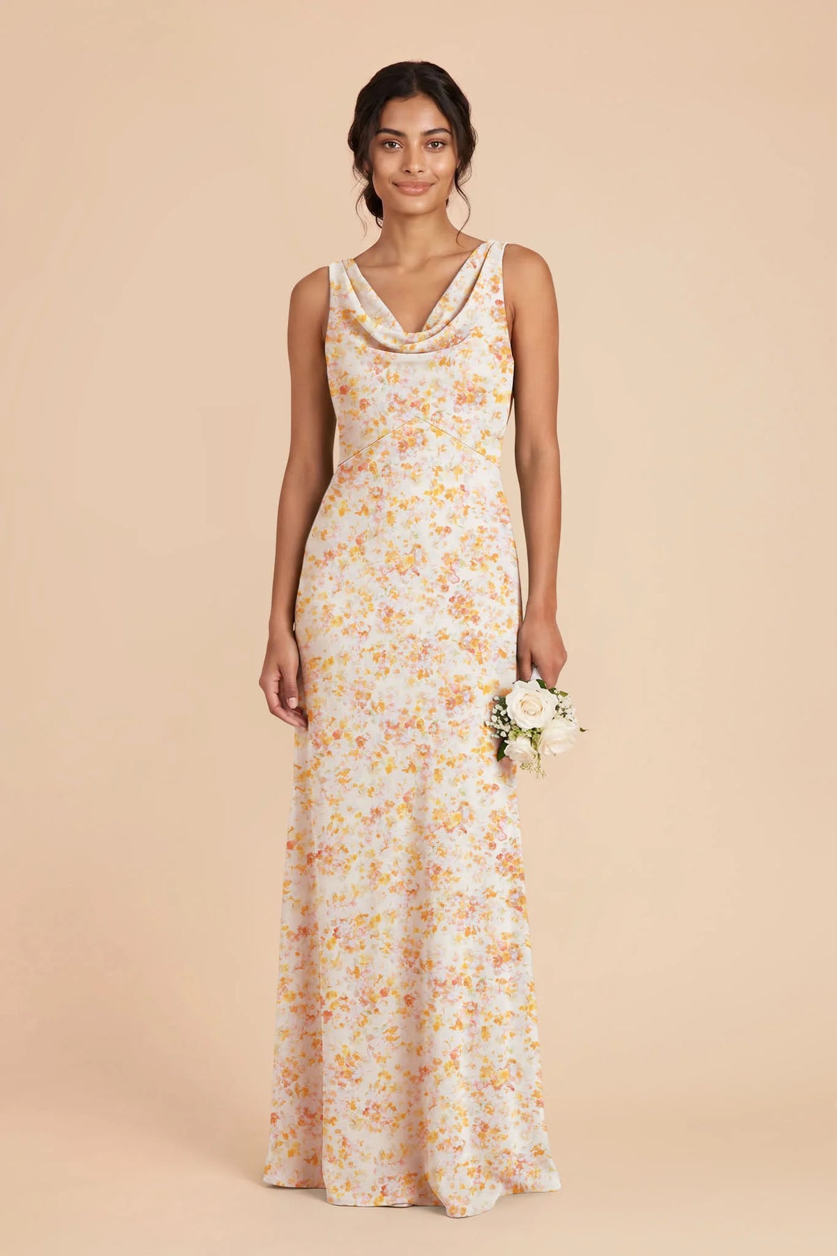 Odette Pressed Floral front view bridesmaid dress