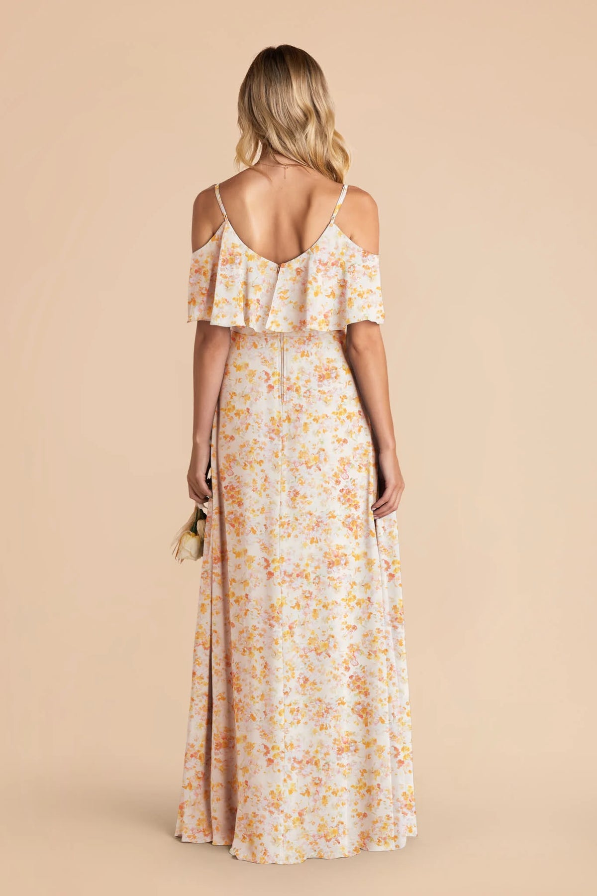 Genevieve Pressed Floral back view bridesmaid dress