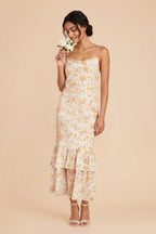 Liora Pressed Floral front view bridesmaid dress