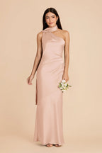 Ariadne Rose Gold front view bridesmaid dress