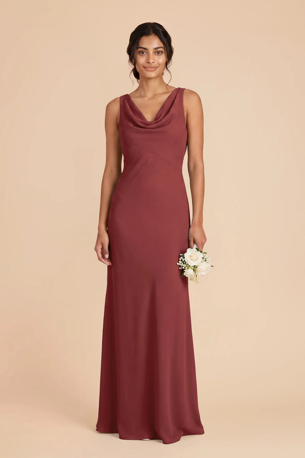Odette Rosewood front view bridesmaid dress