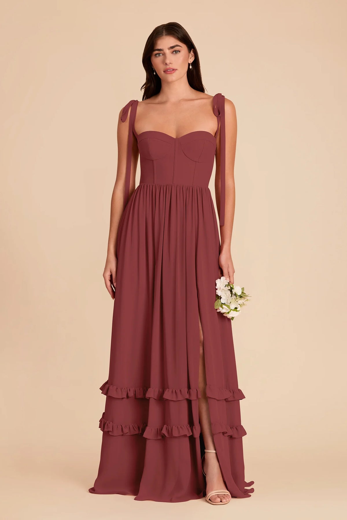 Daphne Rosewood front view bridesmaid dress