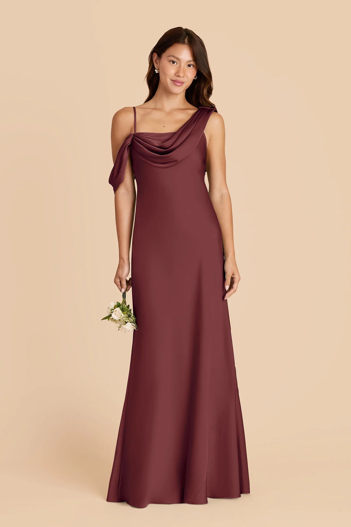 Thalia Rosewood front view bridesmaid dress