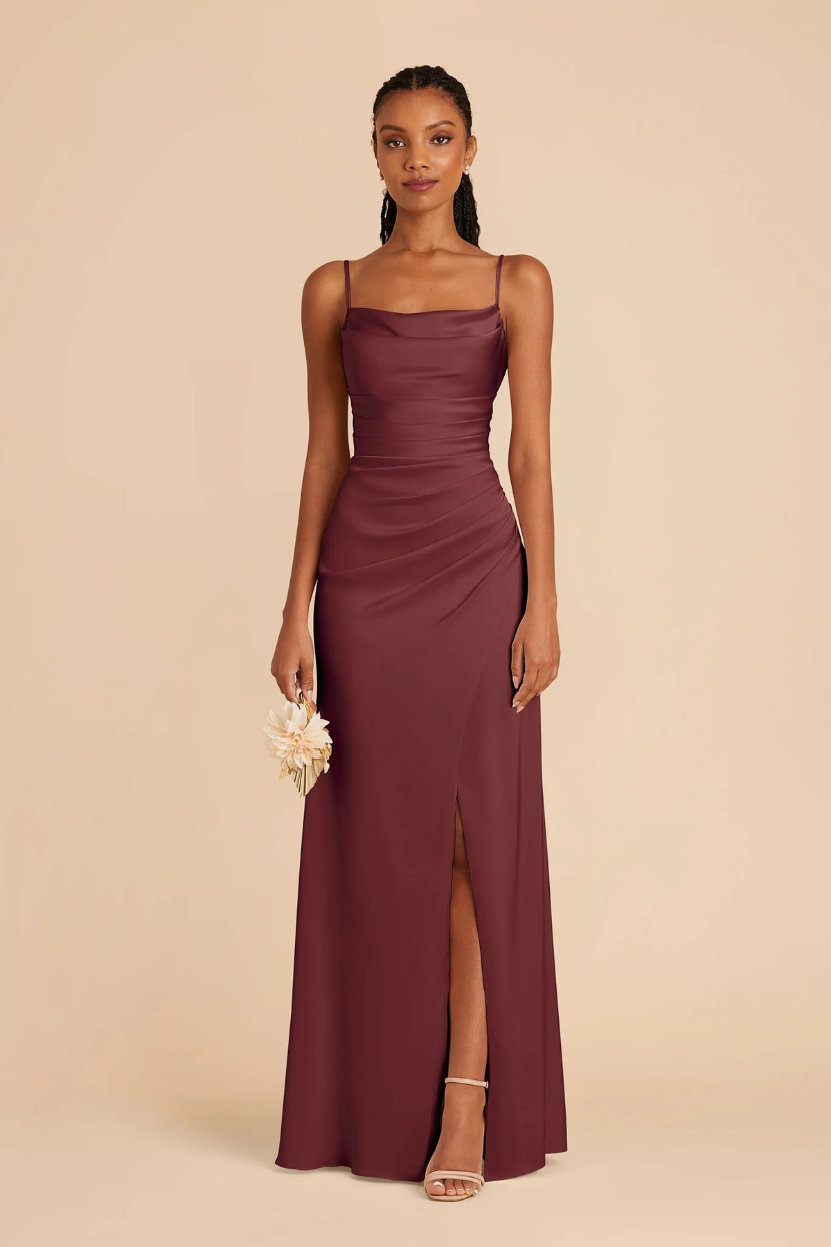 Sabine Rosewood front view bridesmaid dress