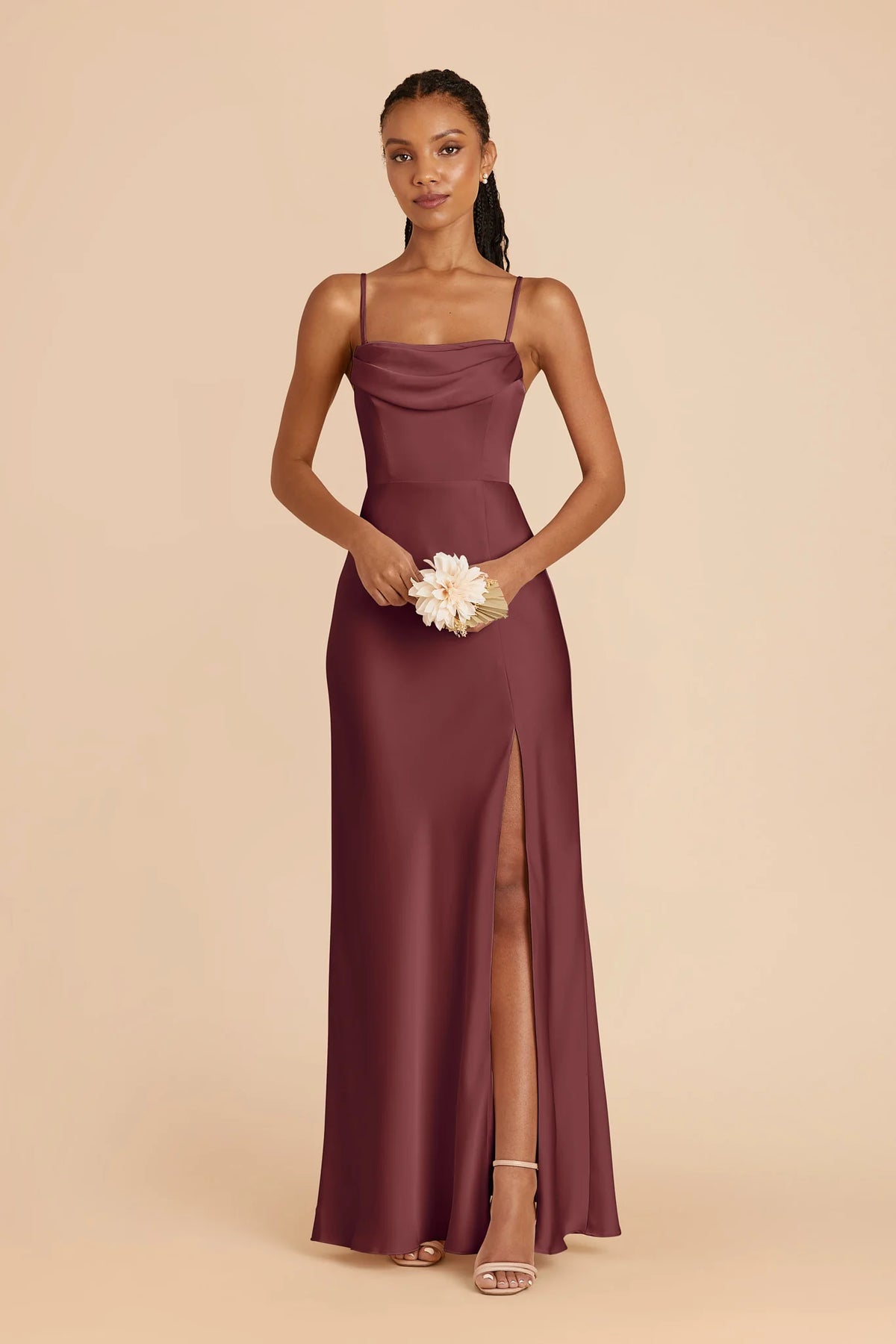 Corinne Rosewood front view bridesmaid dress
