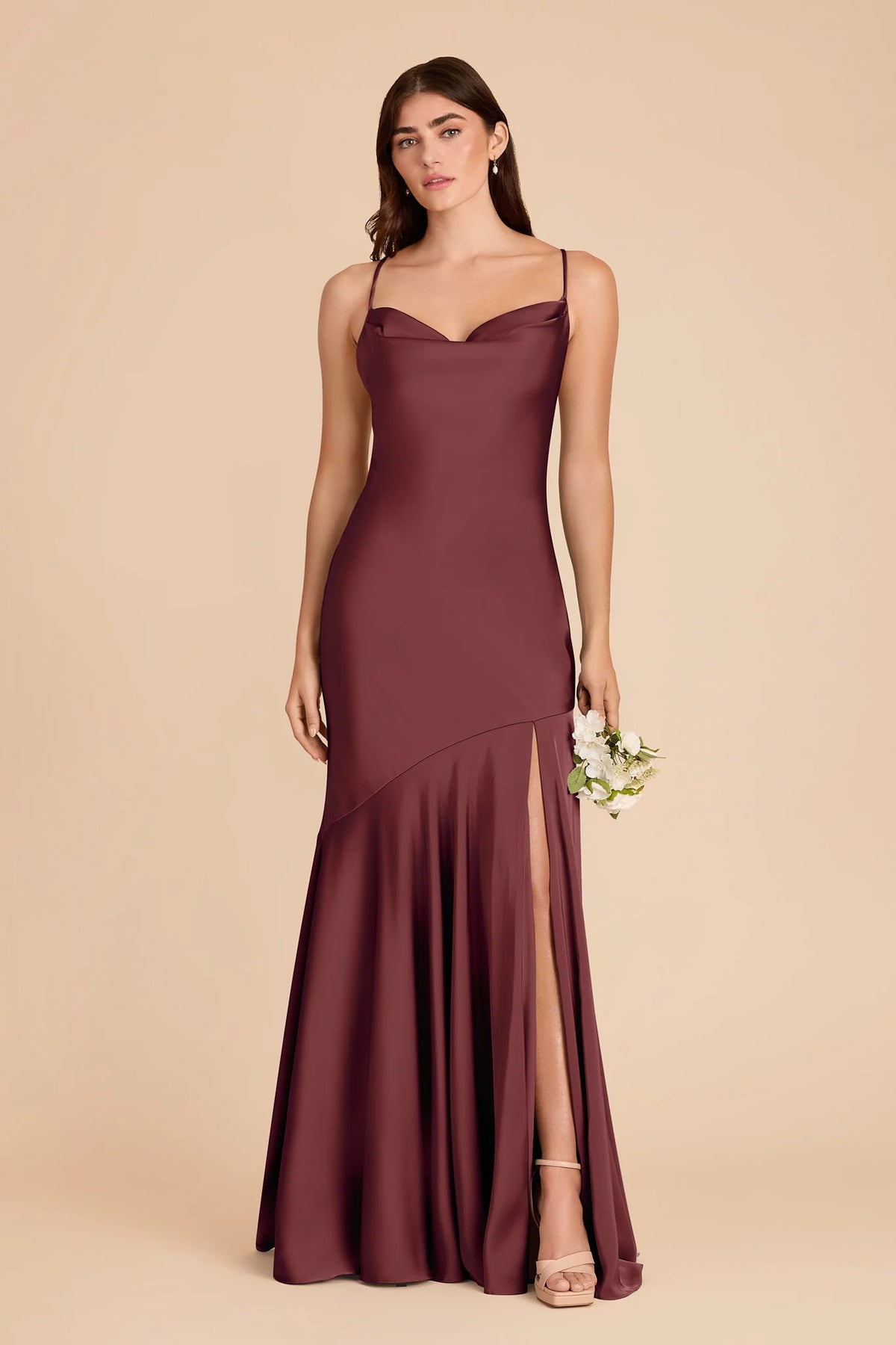 Estelle Rosewood front view bridesmaid dress