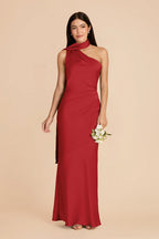 Ariadne Ruby Red front view bridesmaid dress