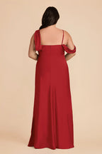 Thalia Ruby Red back view bridesmaid dress