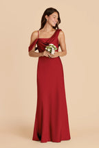 Thalia Ruby Red alternate view 2 bridesmaid dress