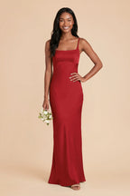 Noelle Ruby Red front view bridesmaid dress