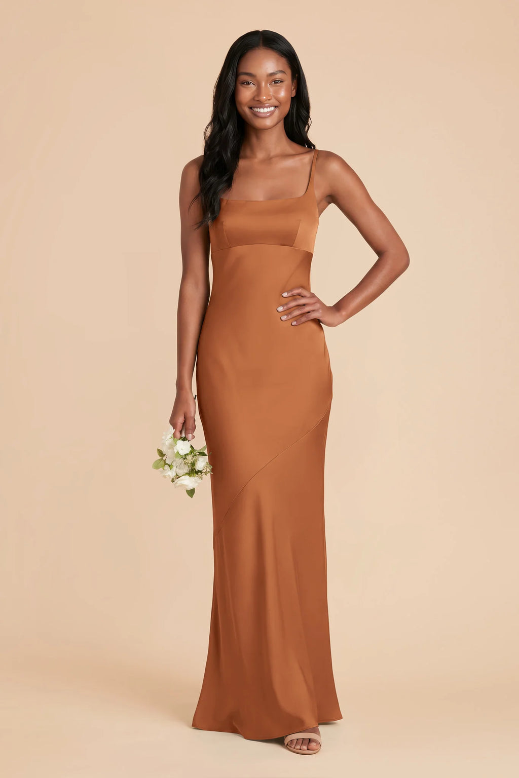 Noelle Rust front view bridesmaid dress