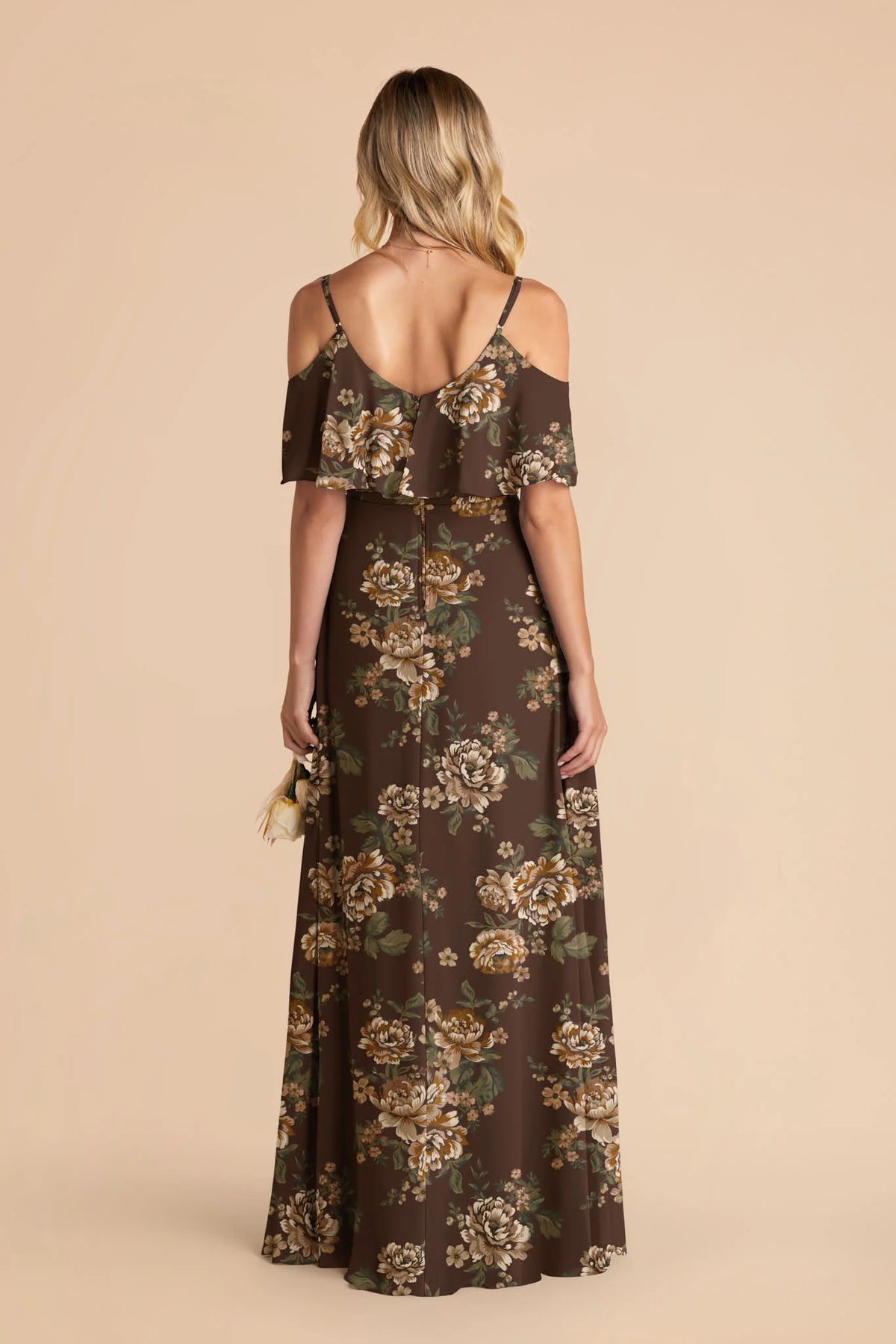 Genevieve Rustic Meadows back view bridesmaid dress